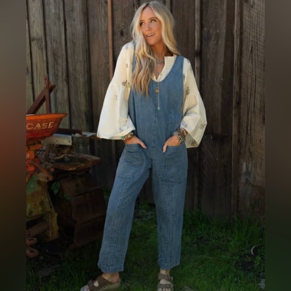 Three Bird Nest City Sunrise Denim Overalls